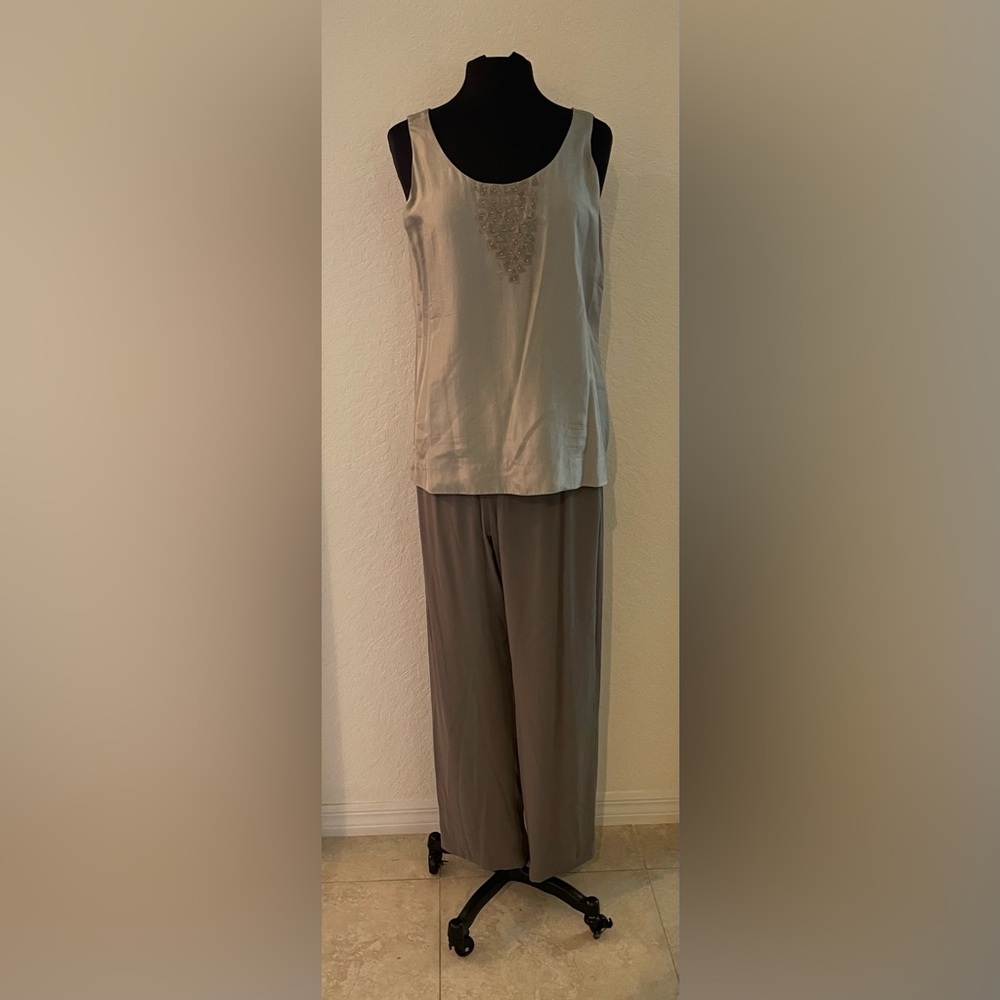 Eileen Fisher Silver Sleeveless Jumpsuit